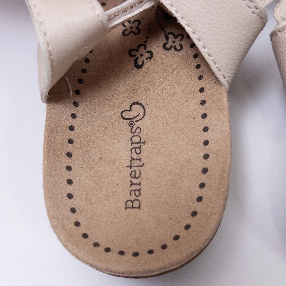 Baretraps Sandals Womens 11M Beige‎ Strappy Hook Loop Comfort